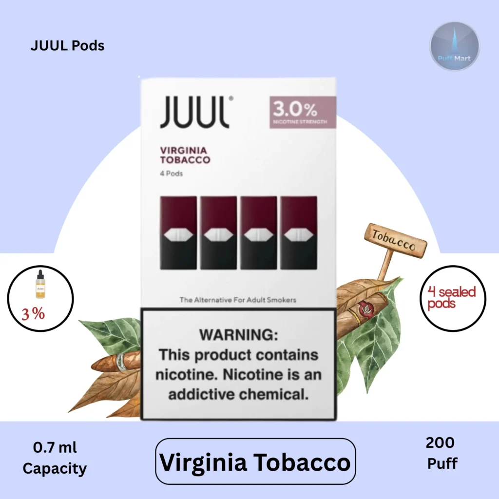 JUUL Virginia Tobacco Pods Review: Flavor, Strength & Differences 2 JUUL Pods Virginia Tobacco