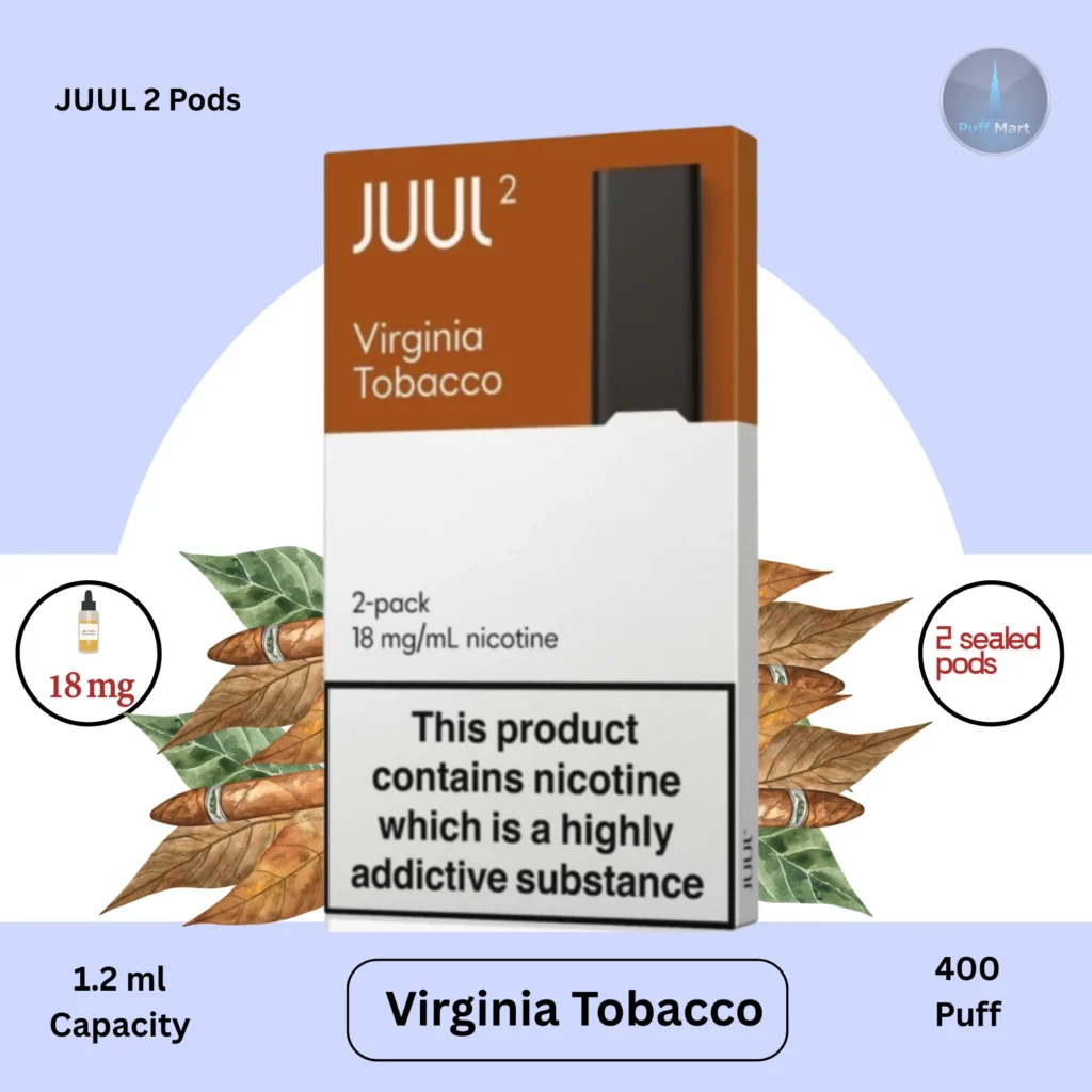 JUUL Virginia Tobacco Pods Review: Flavor, Strength & Differences 4 Buy Virginia Tobacco JUUL 2 Pods in Dubai and Abu Dhabi with 1 hour free and fast delivery across UAE