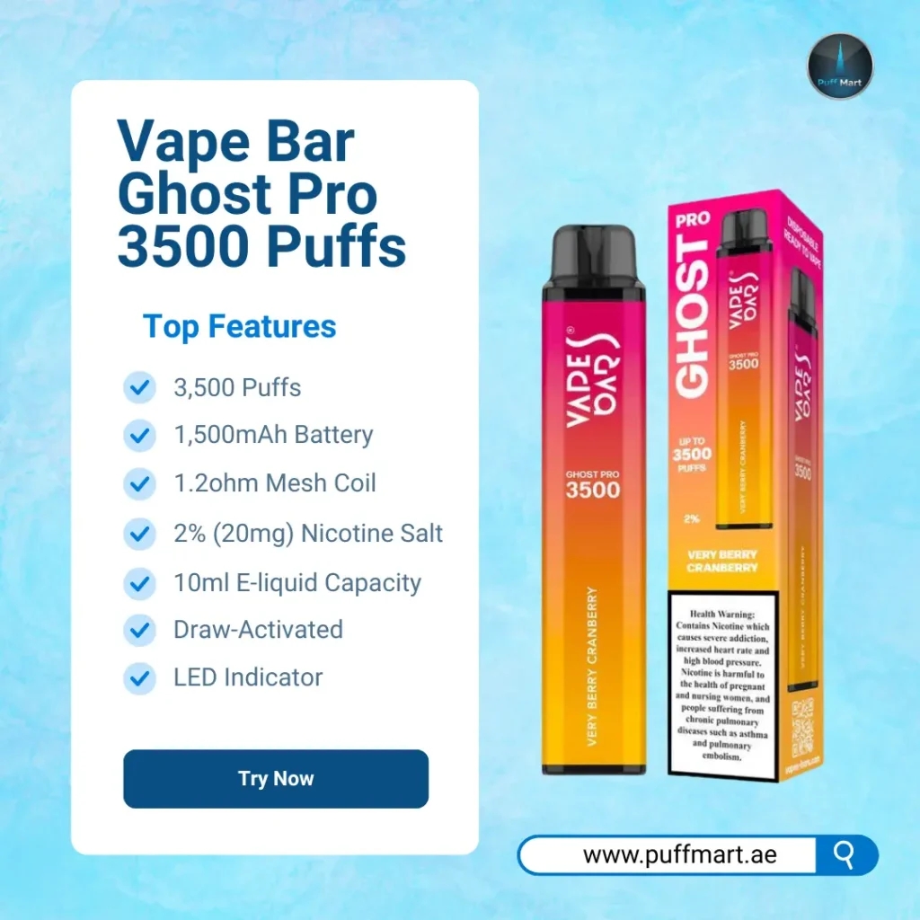 Vape Bar Ghost Pro 3500 features