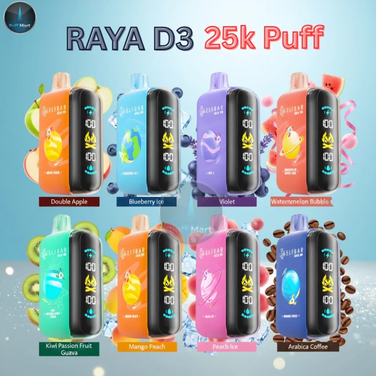 Buy Elf Bar Raya D3 25000 Puffs Disposable Vape in Dubai