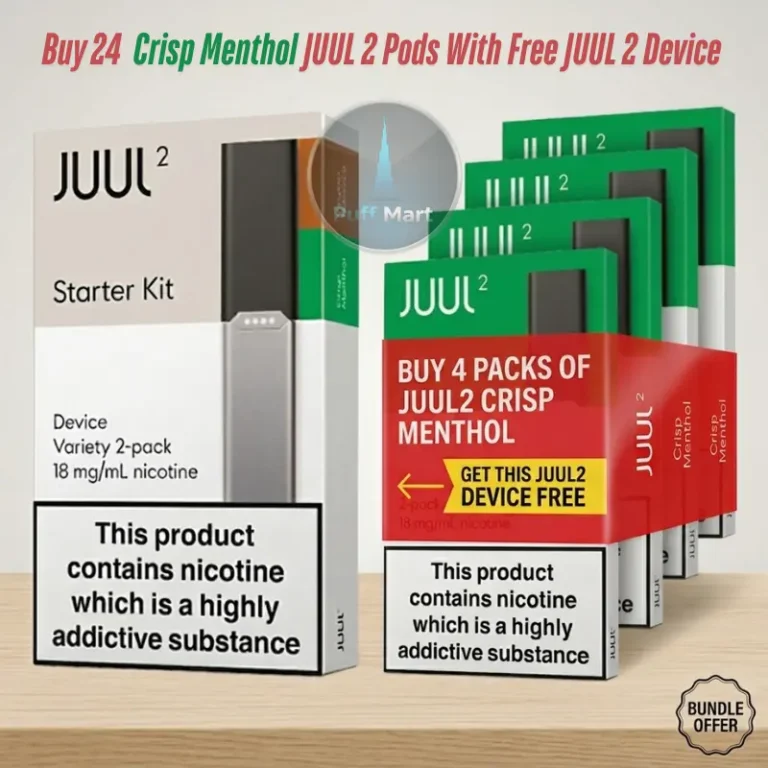 Buy JUUL 2 Crisp Menthol Bundle (24 Packs) + FREE Device