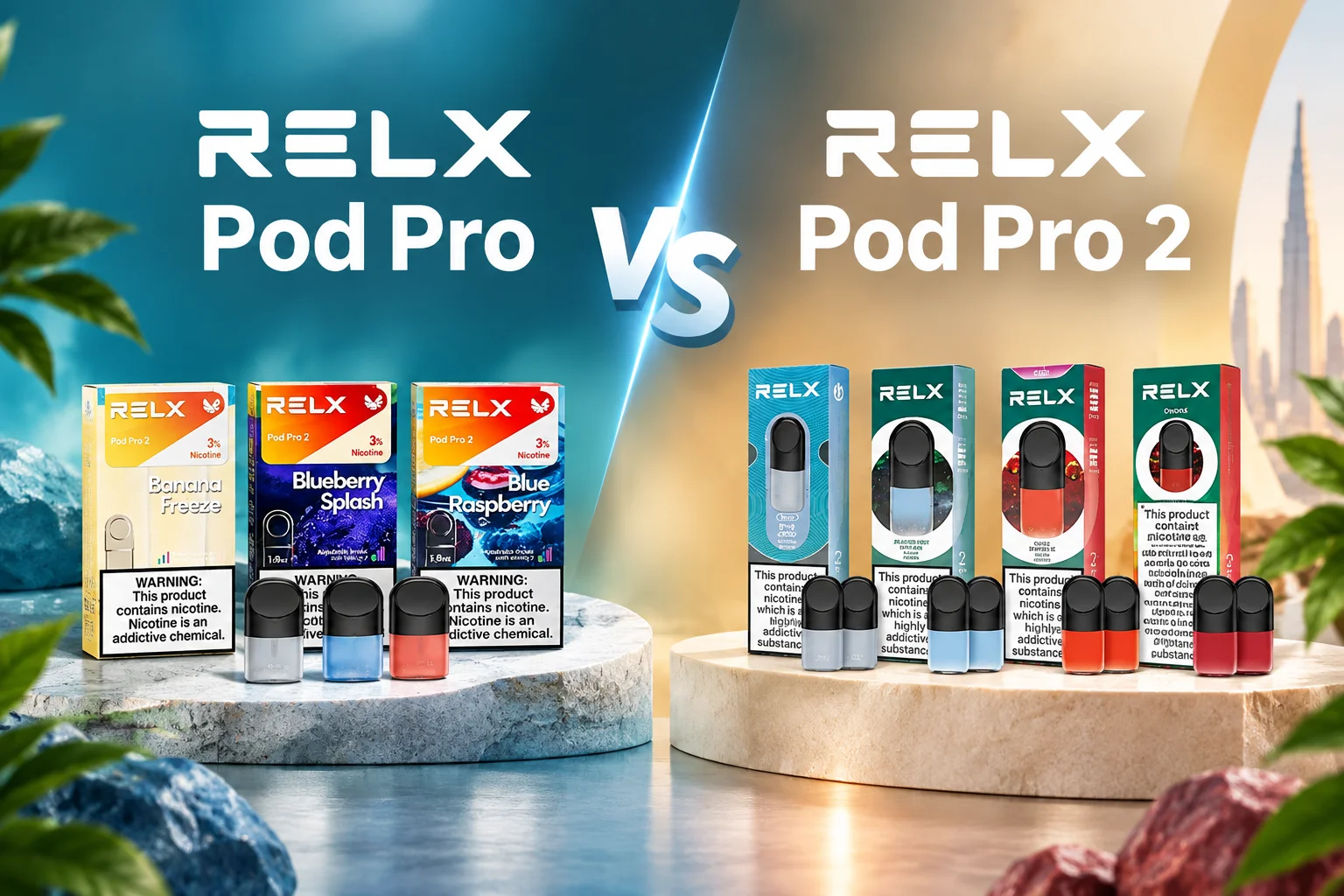 RELX Pod Pro vs Pod Pro 2 UAE Price & Feature