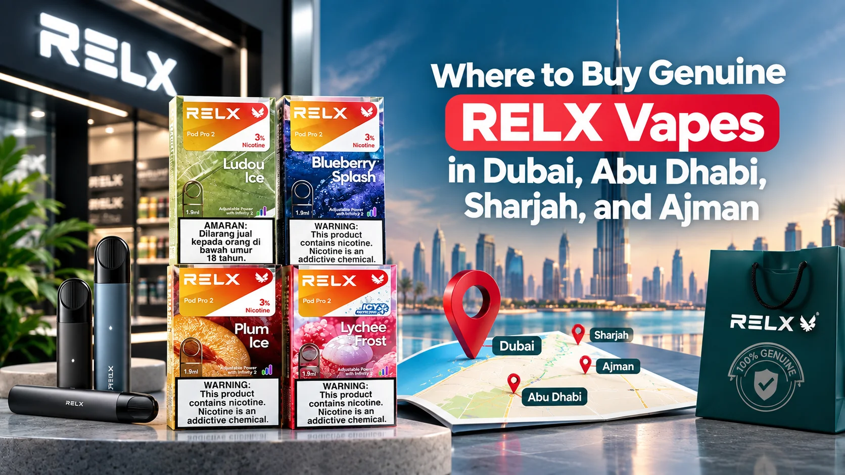 Where to Buy Genuine RELX Vapes in Dubai, Abu Dhabi, Sharjah, and Ajman