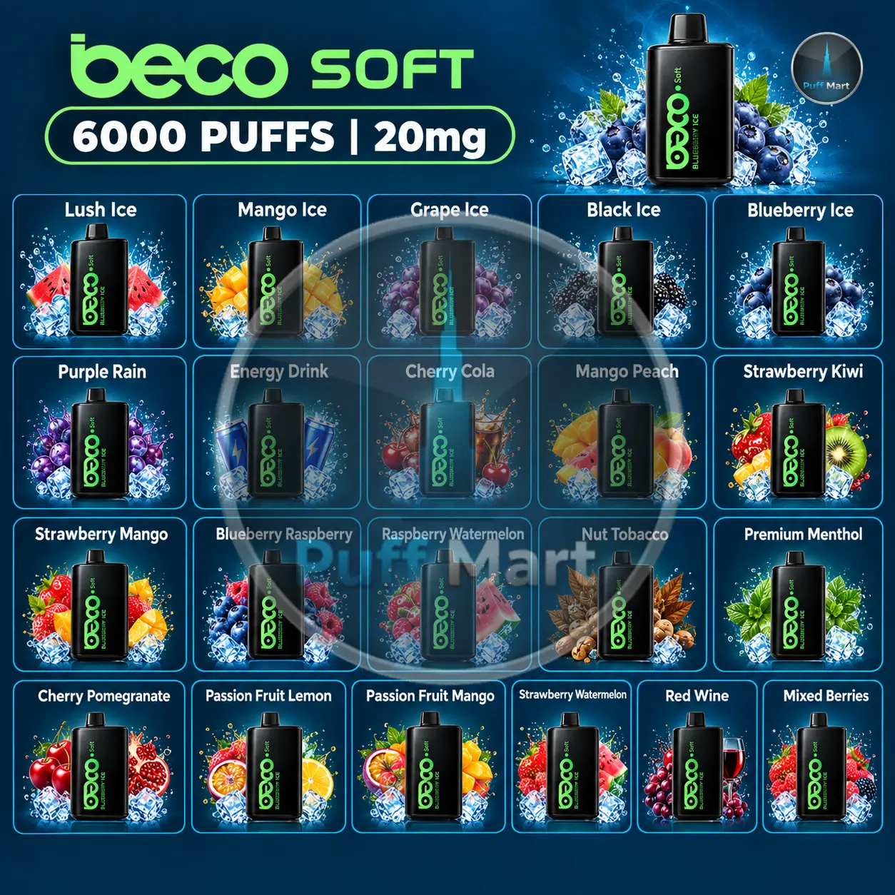 BECO SOFT 6000 Puffs 20mg Disposable Vape